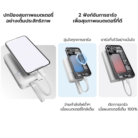 แบตสำรอง CUKTECH LPB200NL สีเทา 20000 MAH มาตรฐาน CCC ชาร์จเร็วพร้อมสาย USB-C 40W และ USB-A 22.5W_7